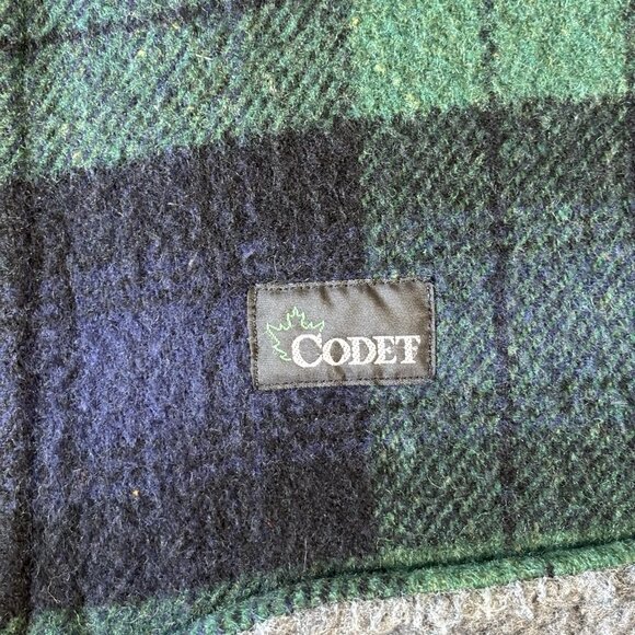 Vtg Codet Green Plaid Wool Sherpa Lined Hunting Field Vest outdoor Mens 2XL Zip - Picture 4 of 12